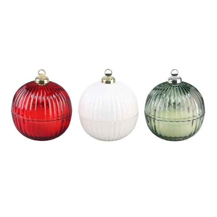 Bauble Scented Candle Glass 3 Colours