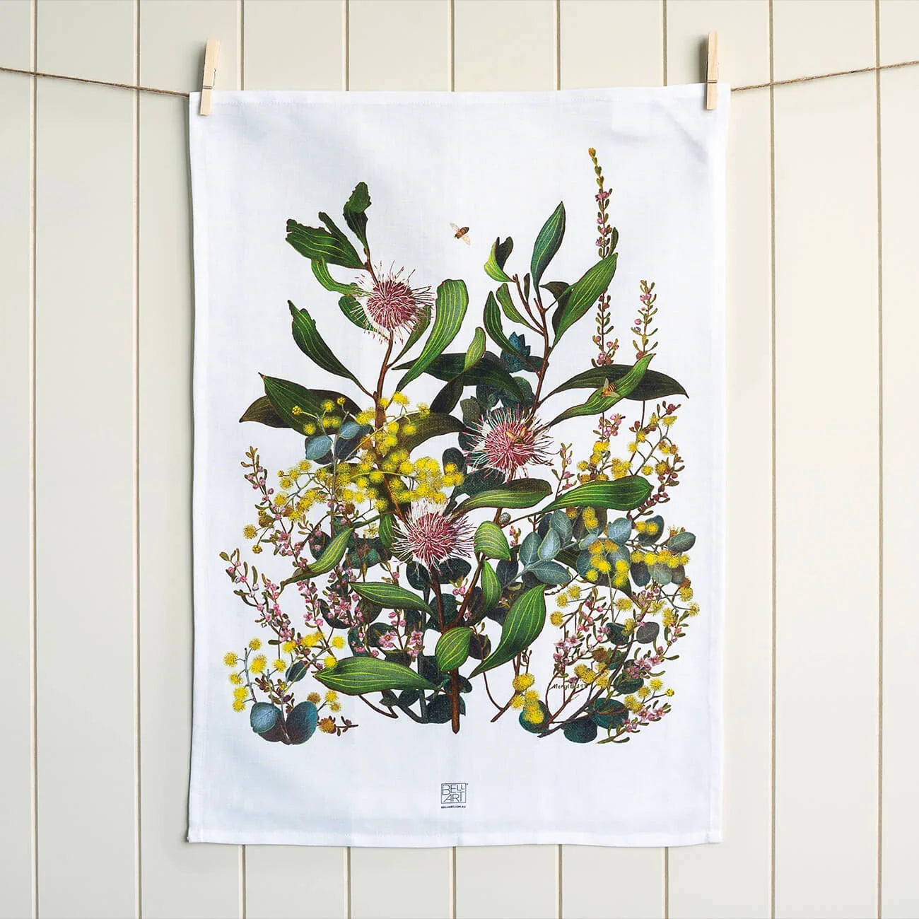 Australian Wildflower Tea Towel - Organic Linen & Cotton