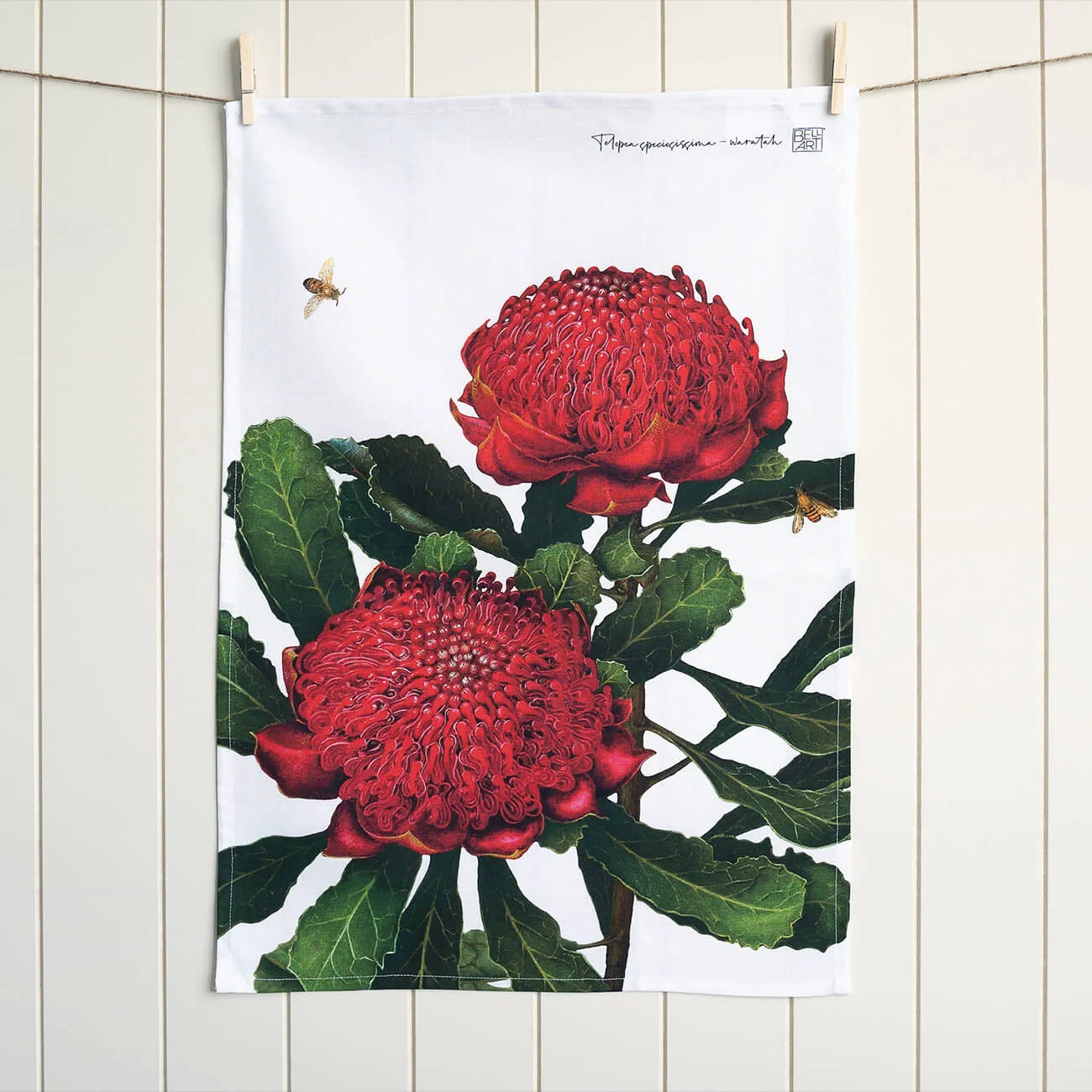 Australian Wildflower Tea Towel - Organic Linen & Cotton