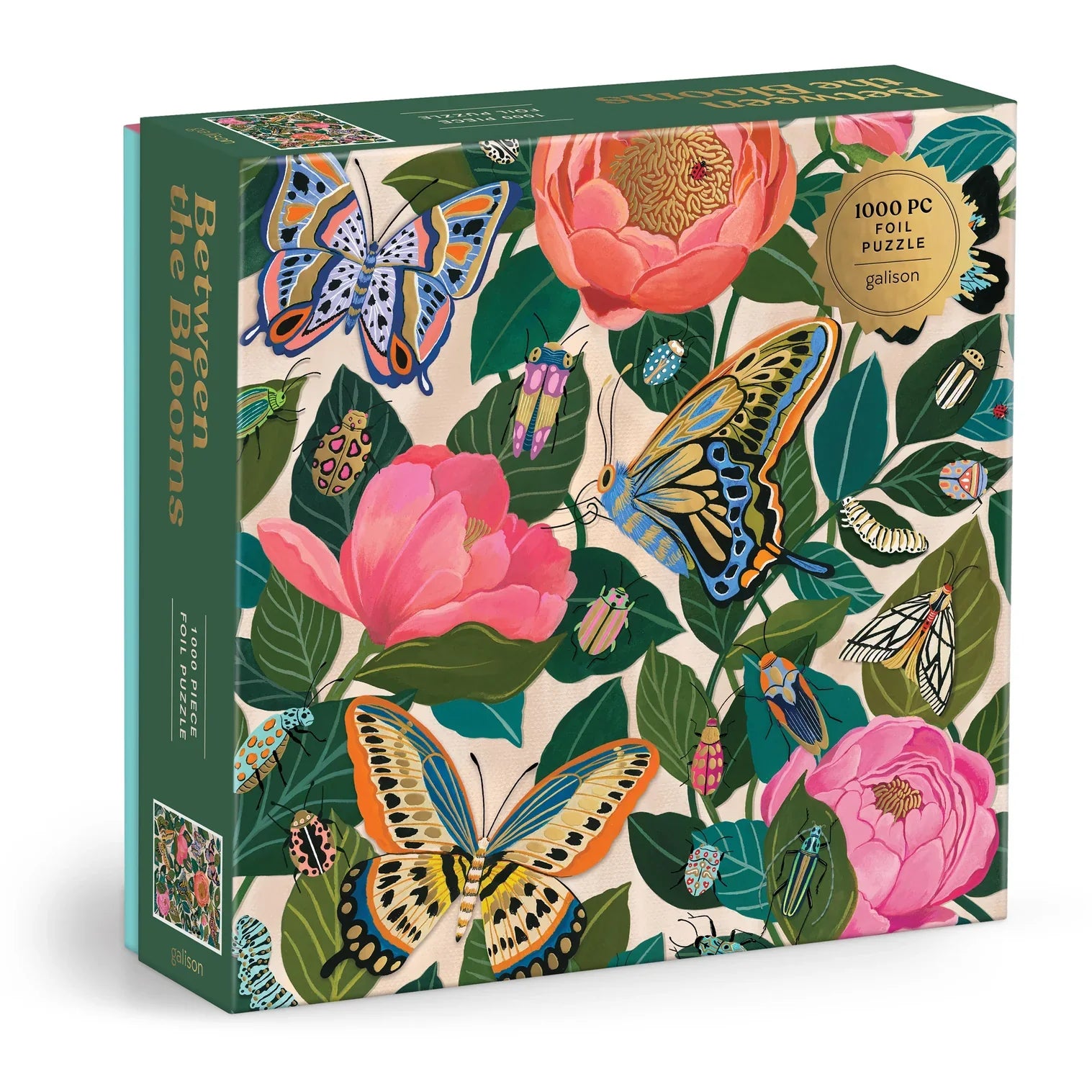 'Between the Blooms' puzzle box with floral and butterfly design