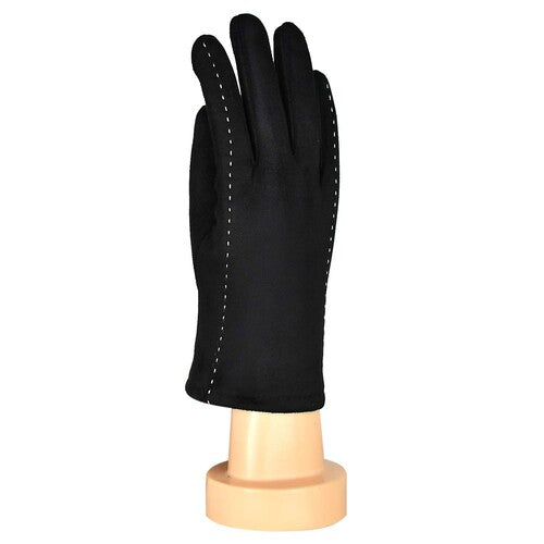 Gloves - White Stitching Pattern on Black