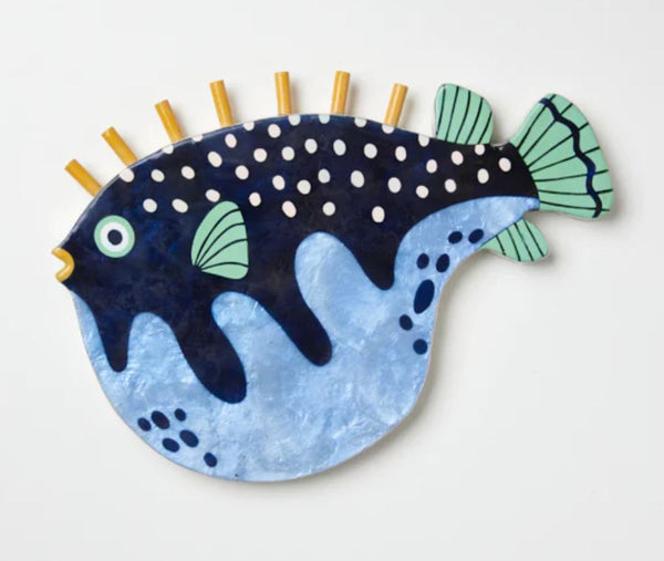 Wall Art Blue Fish Capiz Shell