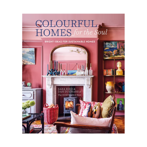 Book cover of 'Colourful Homes for the Soul' with a living room scene.