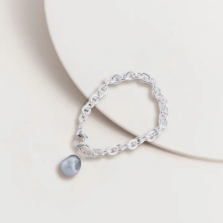 Bracelet - Chain Link with Pearl Charm