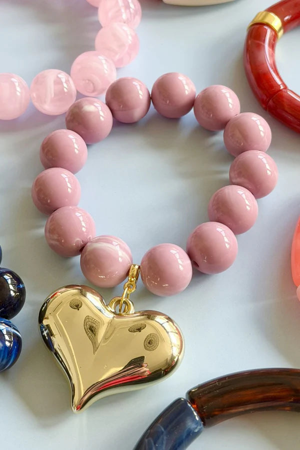 Bracelet - Bubble and Gold Heart Rose