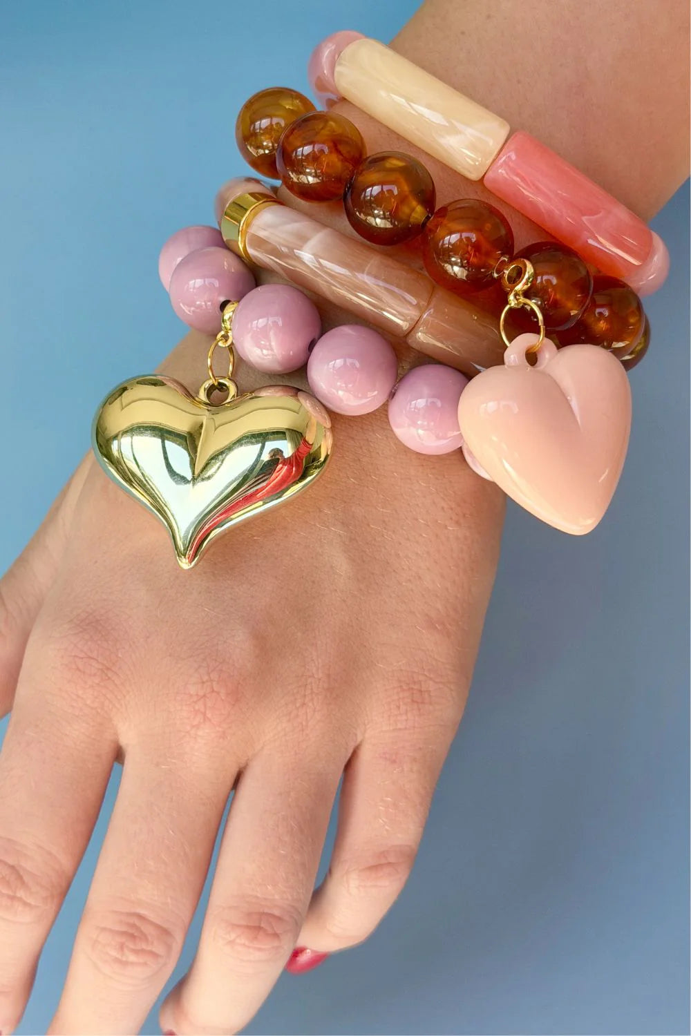 Bracelet - Bubble and Gold Heart Rose
