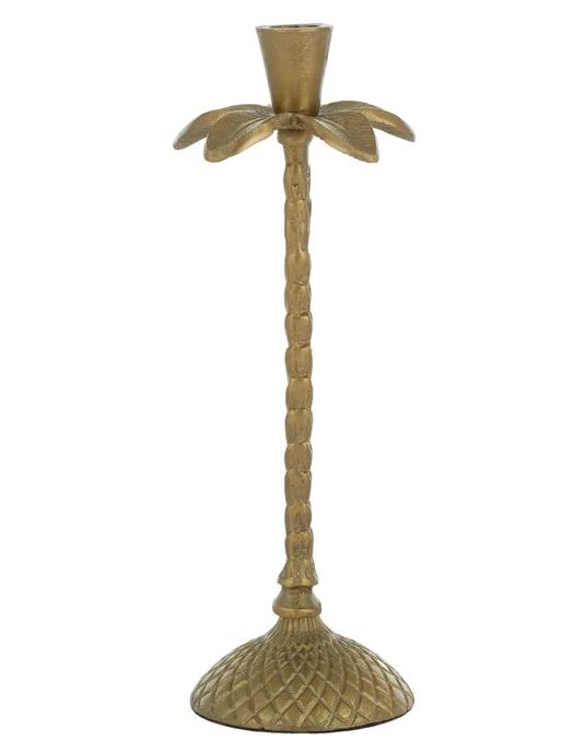 Candle Holder Gold Palm Tall 10x30cm