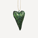 Hanging Decoration - Green Heart - Canvas