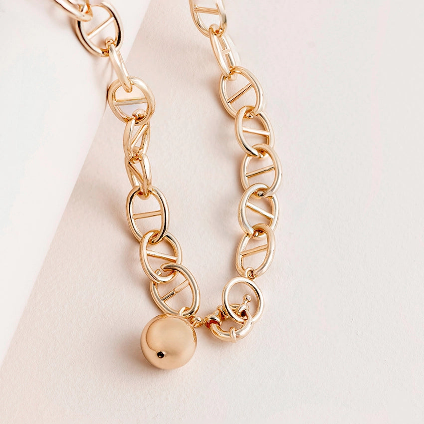 Necklace - Anchor Chain and Ball Charm