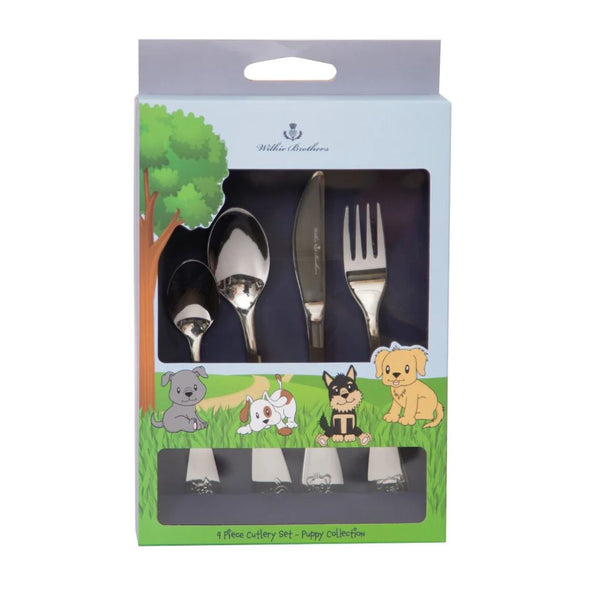 Childrens-Cutlery-Set-Staineless-Steel-Four-Pieces-Puppy