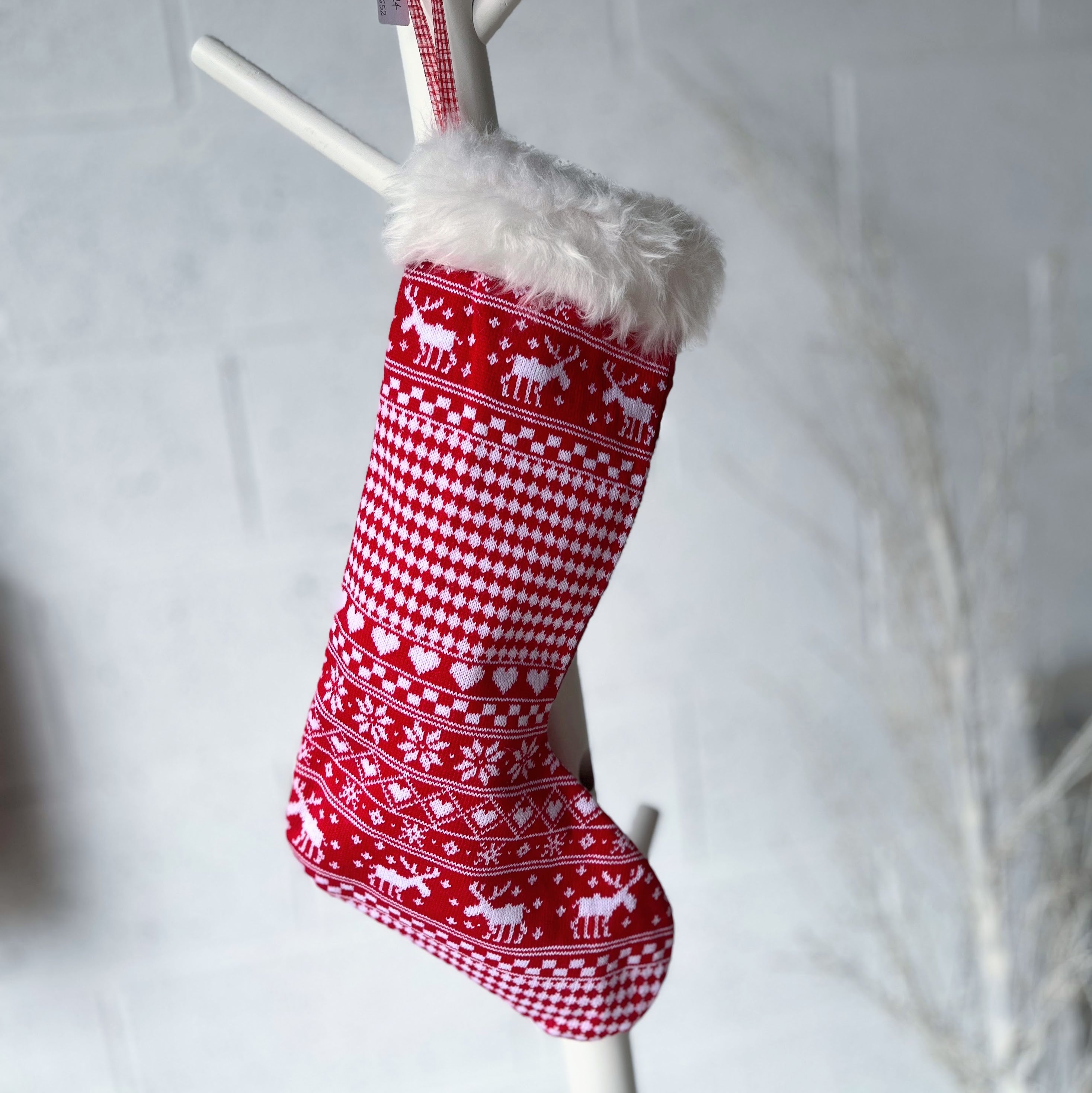 Christmas Stocking Red/White