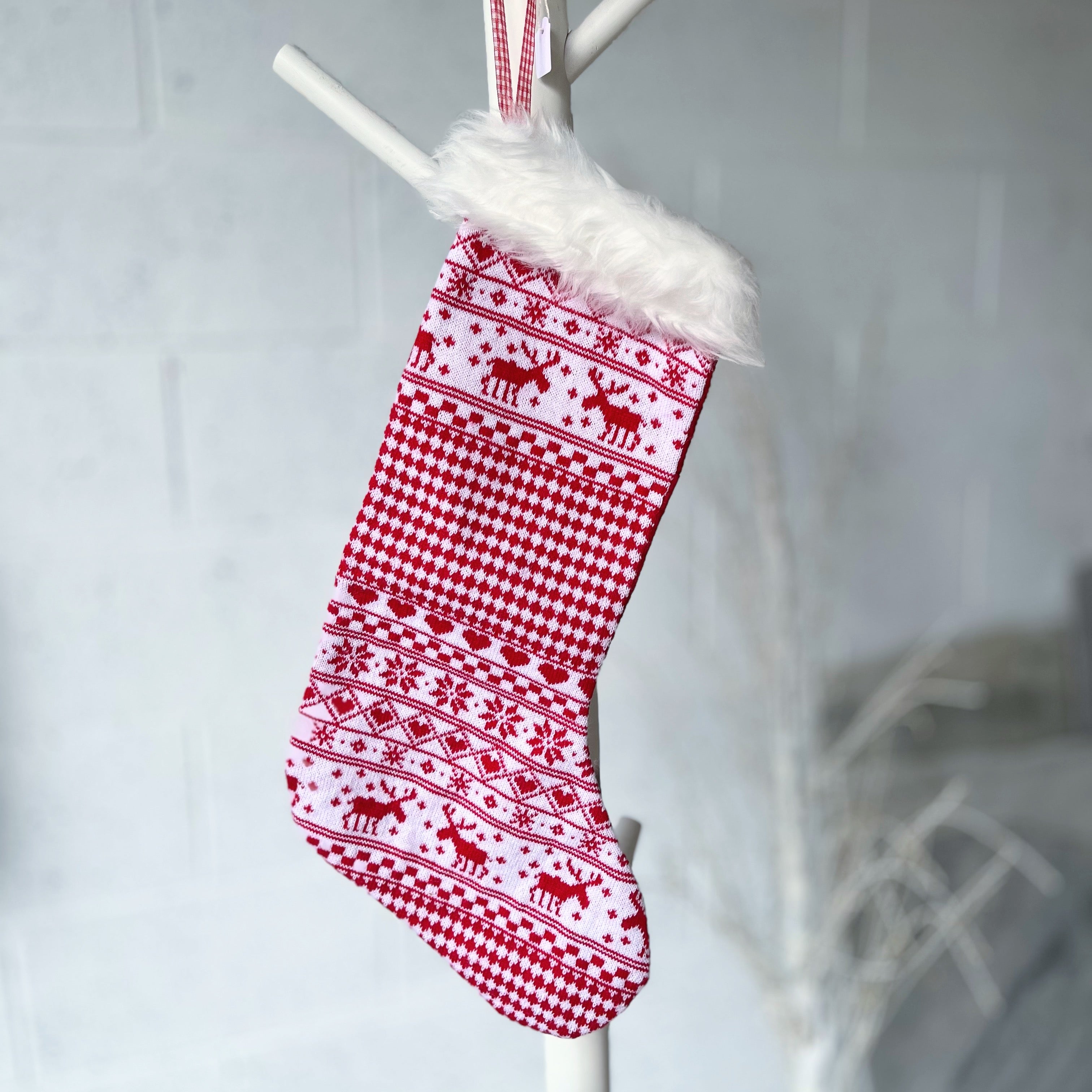 Christmas Stocking Red/White