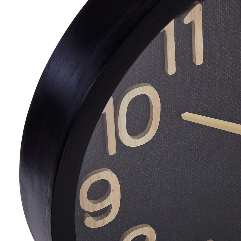 Wall Clock - Black Weave Wooden Numbers