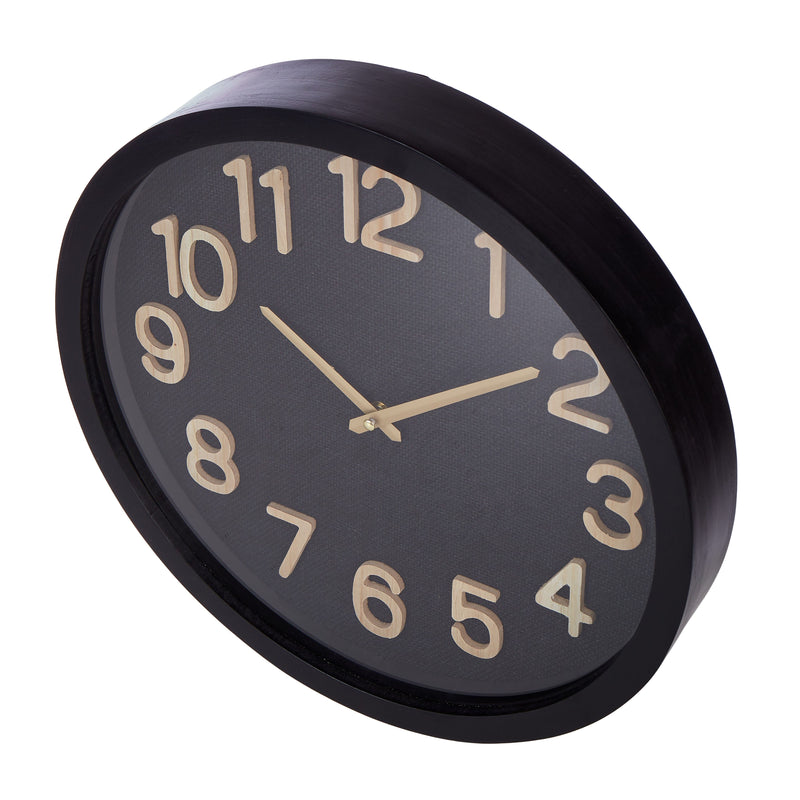 Wall Clock - Black Weave Wooden Numbers