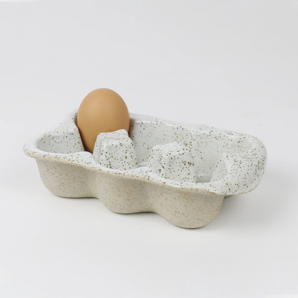 Egg Crate - Stoneware - White Speckle