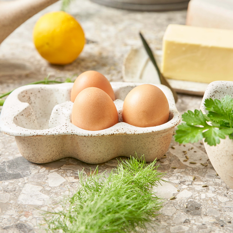 Egg Crate - Stoneware - White Speckle