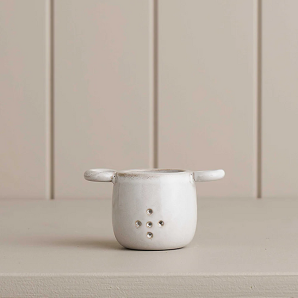 Tea Strainer - Glazed Stoneware - White