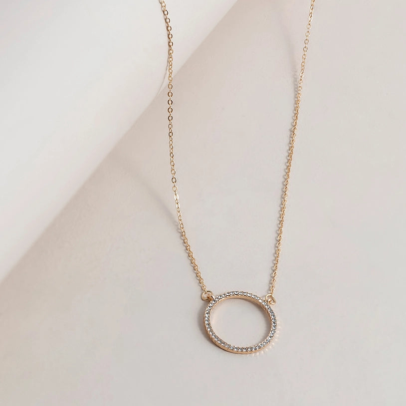 Necklace - Crystal Circle Pendant