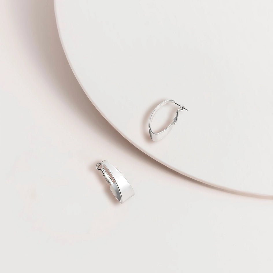 Earrings - Curved Lever Back Hoop