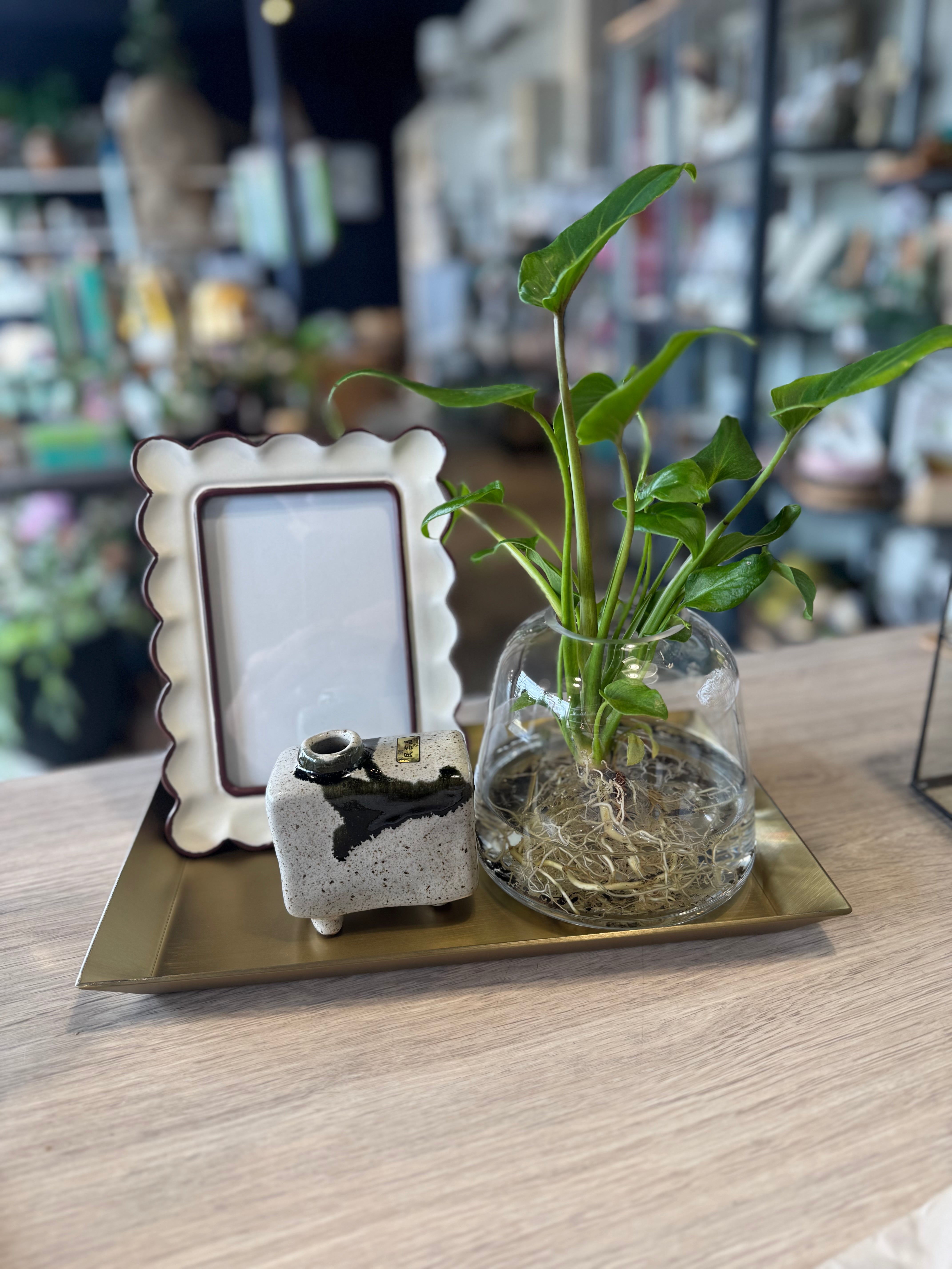 Tray - metal rectangle brass