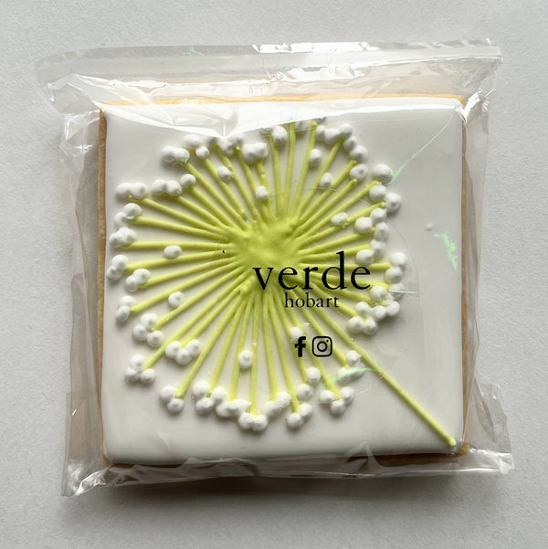 Vanilla Shortbread Dandelion Icing Square Biscuits