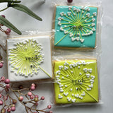 Vanilla Shortbread Dandelion Icing Square Biscuits