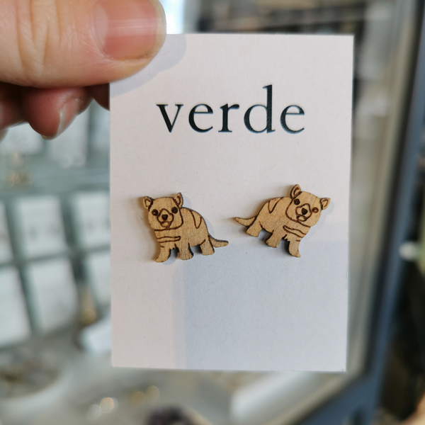 Earrings - Tassie Devils - Wooden