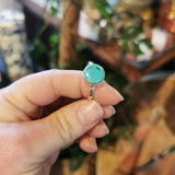 Ring - Round Turquoise & SS - Size 10