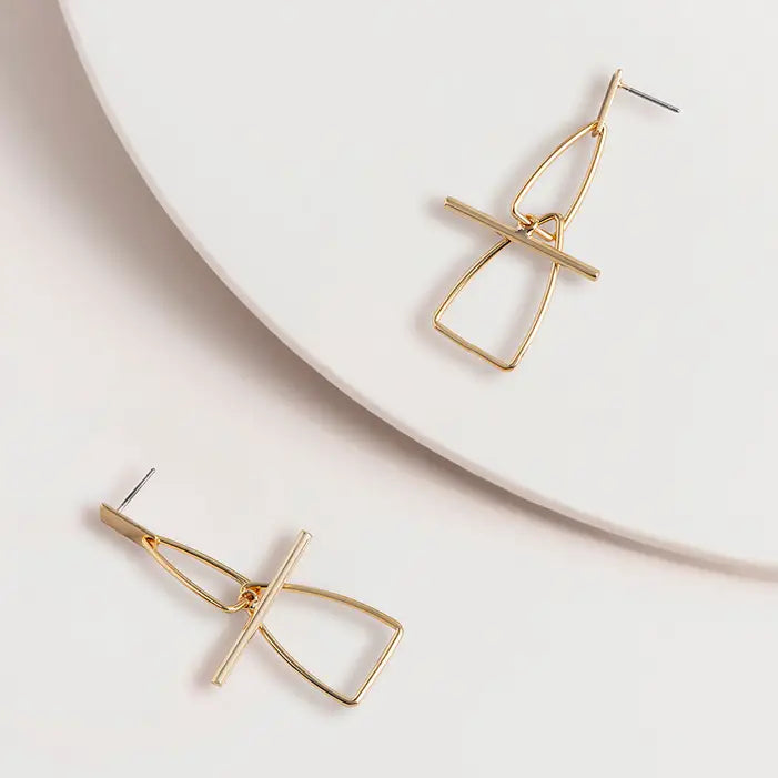 Earrings - Geometric Drop Post
