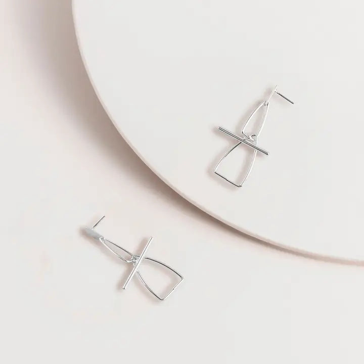 Earrings - Geometric Drop Post
