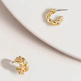 Earrings - Small Twist Hoop Gold