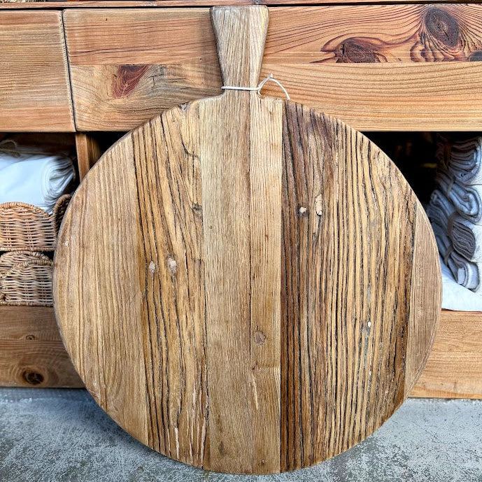 Serving Board - Recycled Elm Round Large