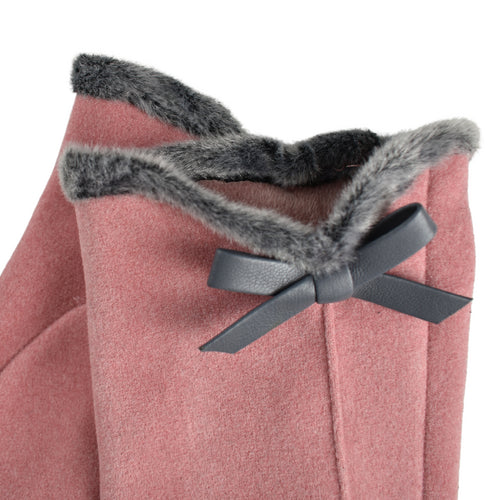 Gloves - Faux Fur Trim Bow
