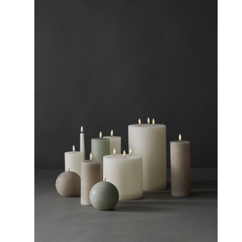 Group of pillar candles with LED wicks