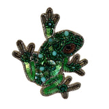 Brooch Sequined - Green Frog