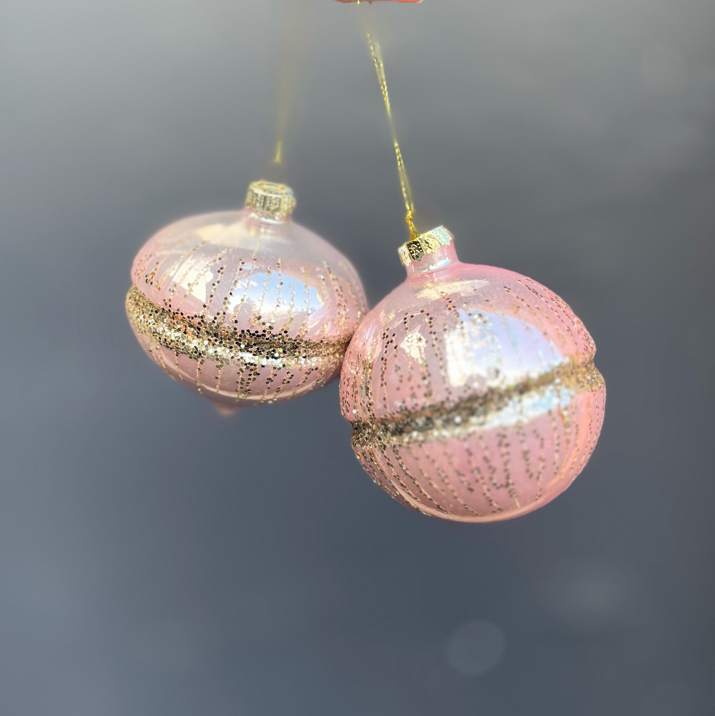 Glitter Glass Bauble - Pink