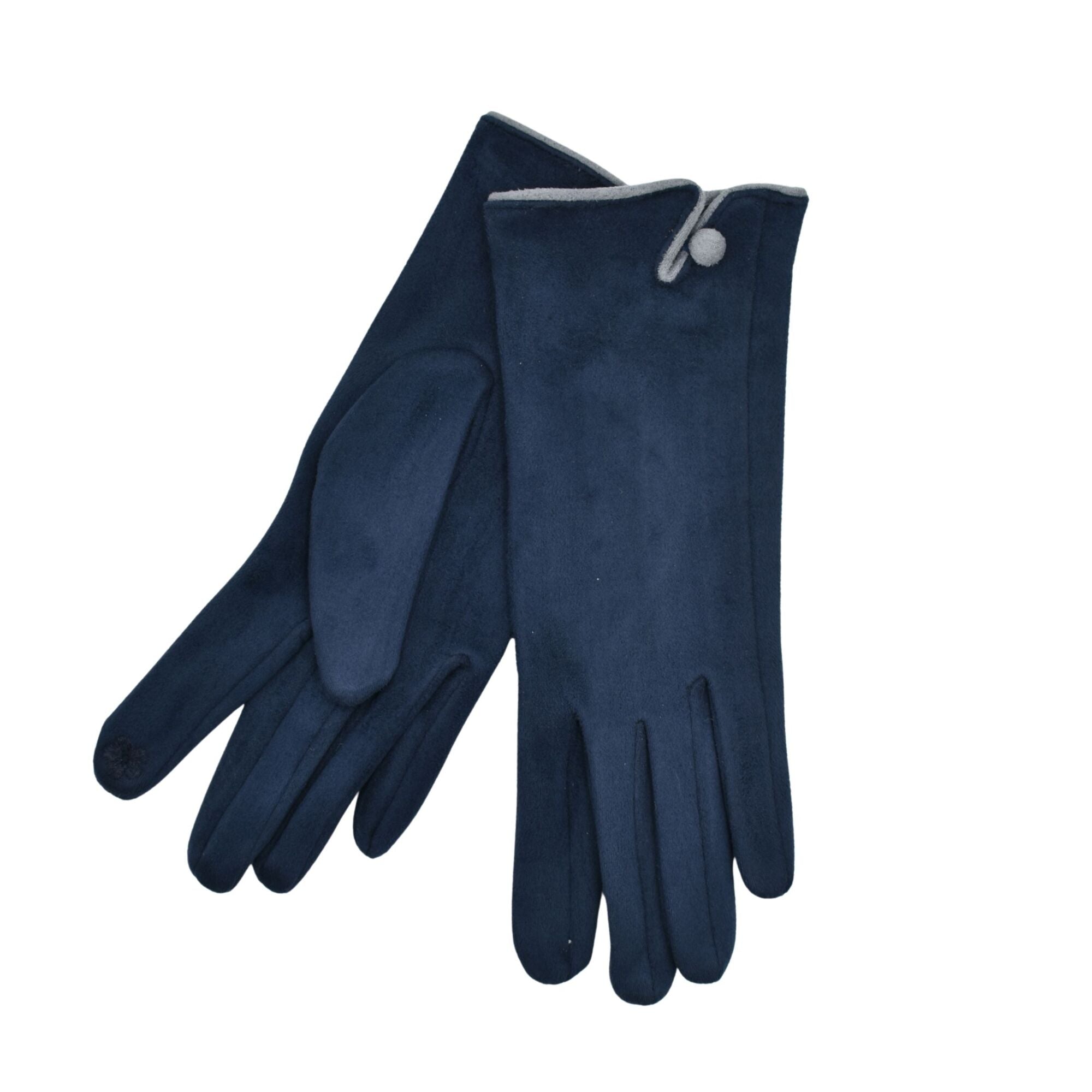 Gloves - One Button - Navy Blue