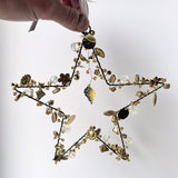 Star Christmas Decoration with gold trinkets - Handmade Fairtrade