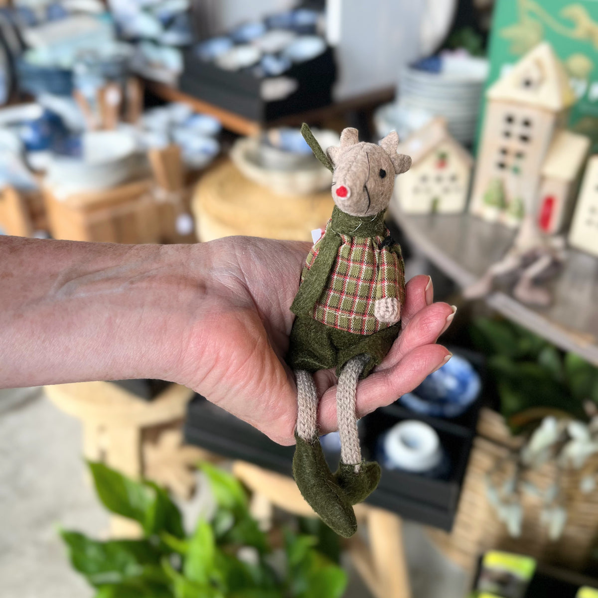 Green Sitting Mice - Billy and Tilly