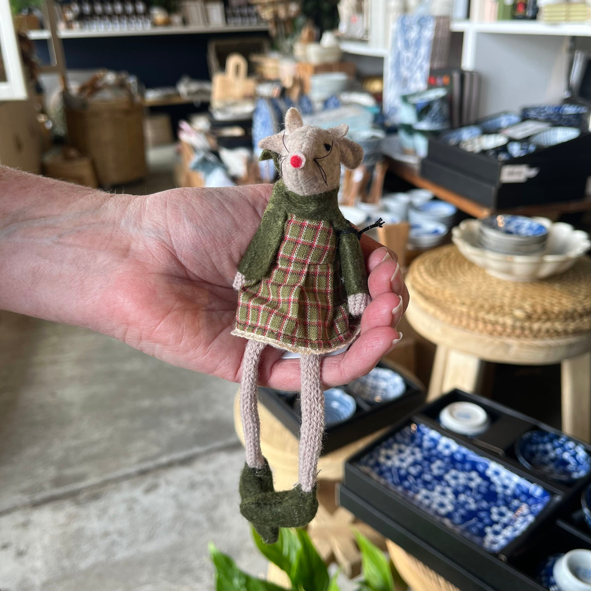 Green Sitting Mice - Billy and Tilly