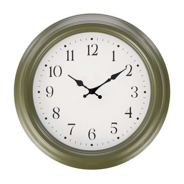 Wall Clock - Green and Cream Antique Numbers