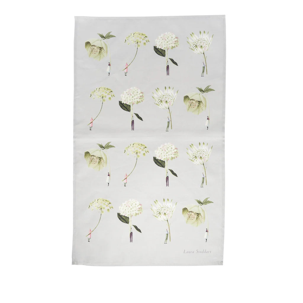 Tea Towel - Green Flowers in Bloom - Laura Stoddart