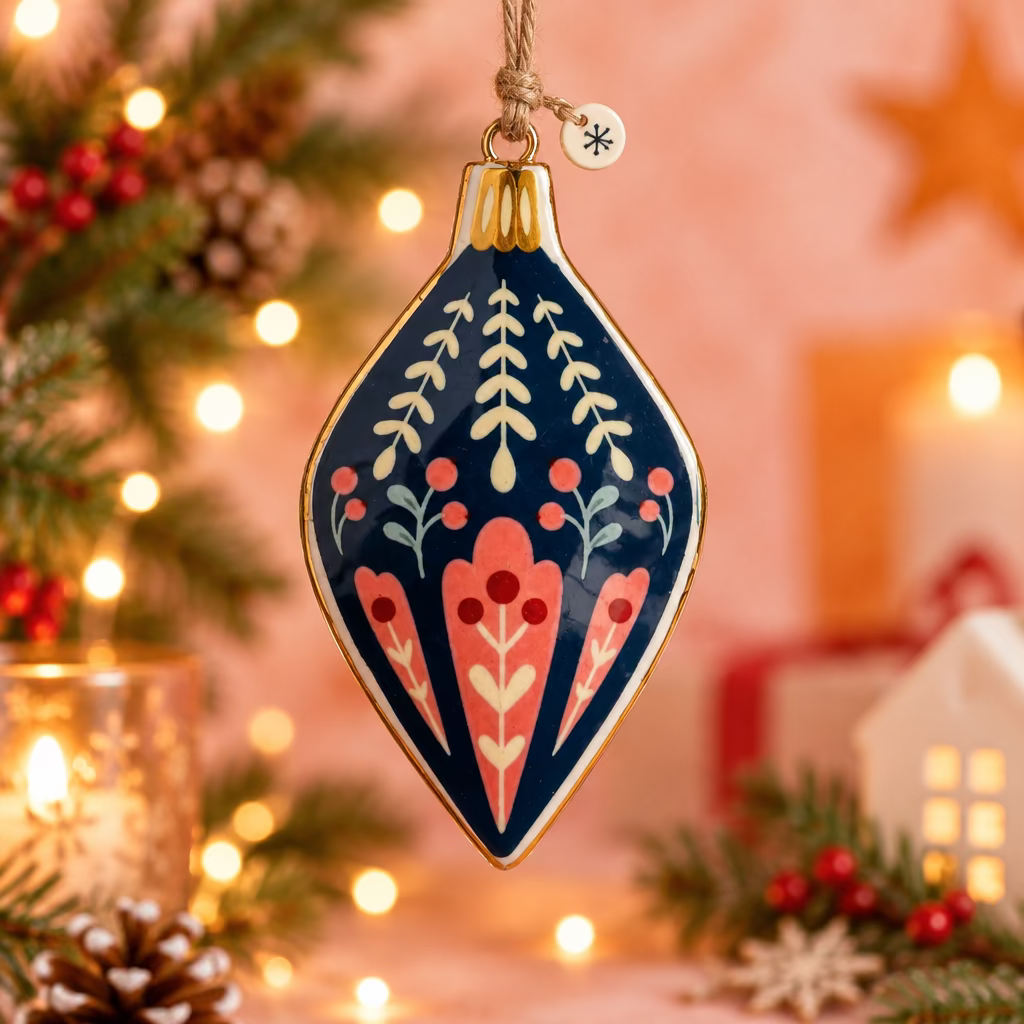 Retro Metal Print Baubles - Assorted