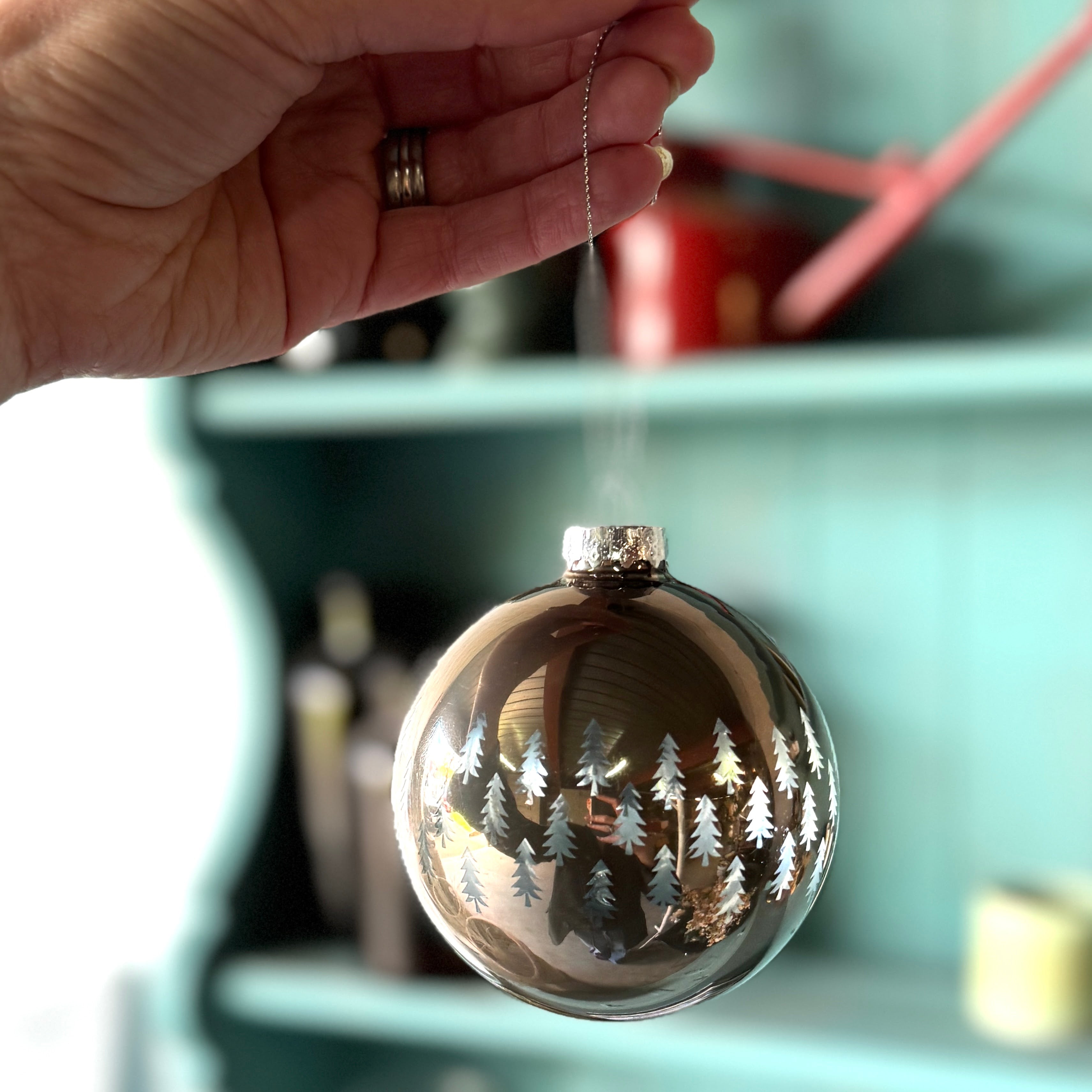 Glass Bronze Christmas Tree Bauble