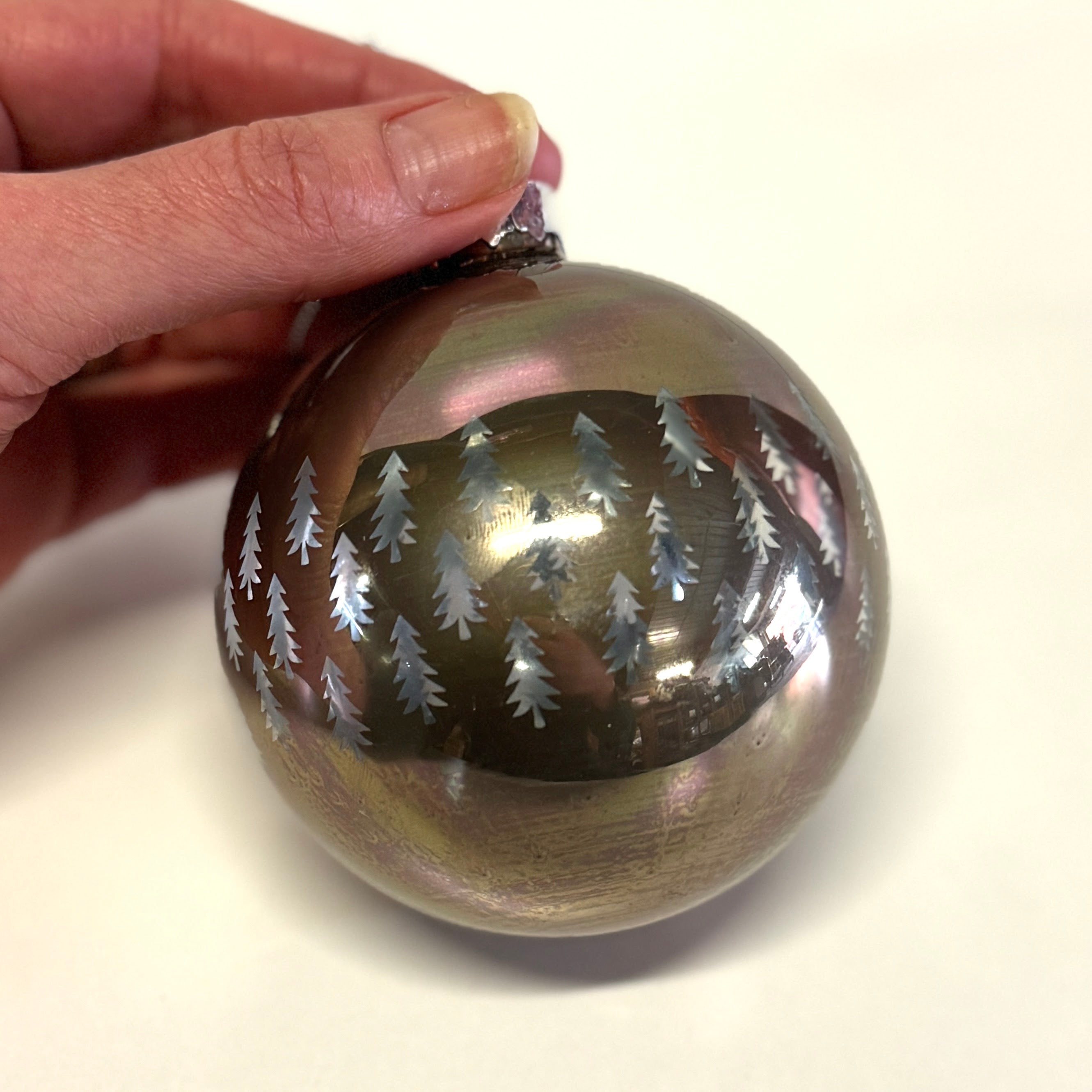 Glass Bronze Christmas Tree Bauble