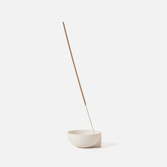 Incense Holder Ceramic Bowl - White Crackle