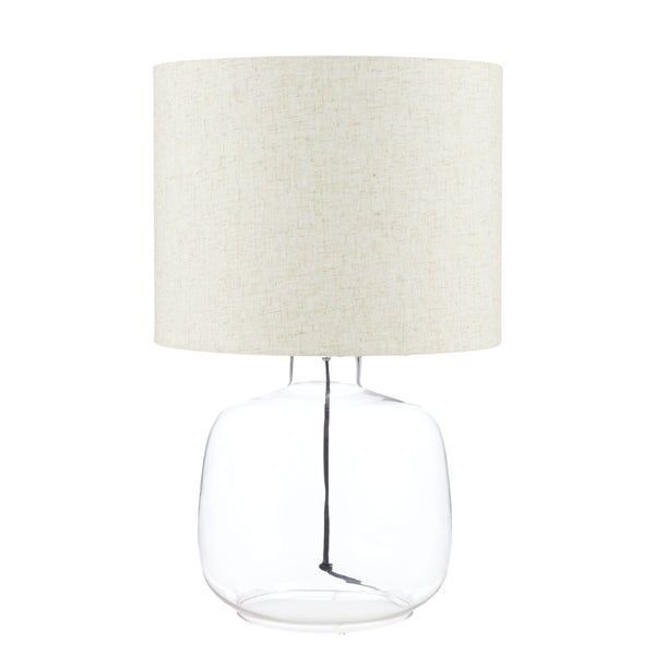 Lamp - Glass Base Linen Shade