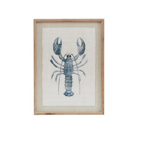 Print Lobster Blue and White - Framed