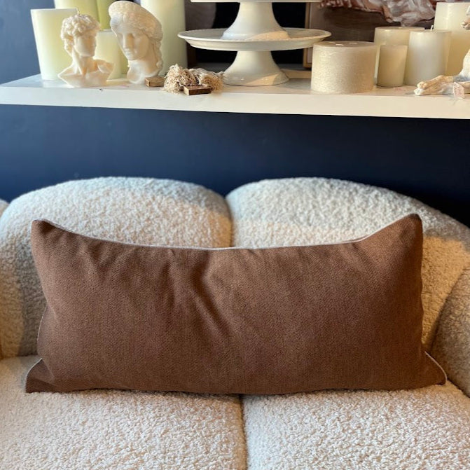 Linen Lumber Cushion 90cm long in natural fabric