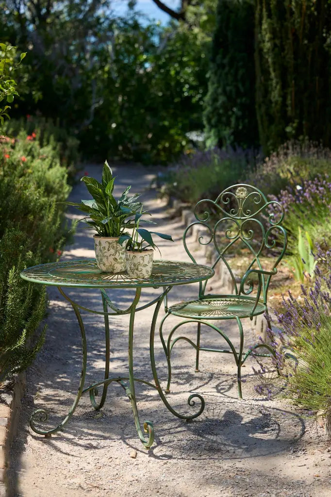 Outdoor setting Table and Two Chairs - Green